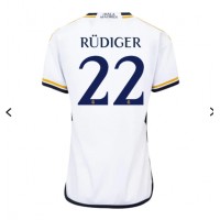 Fotballdrakt Dame Real Madrid Antonio Rudiger #22 Hjemmedrakt 2023-24 Kortermet